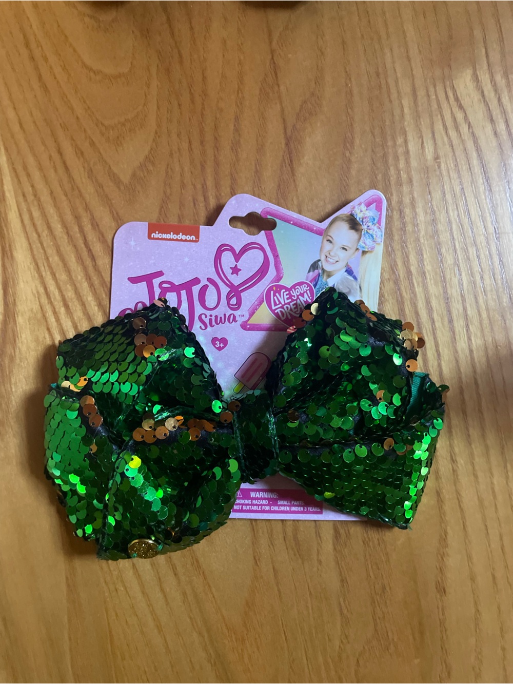 Green Sequin Hair Bow